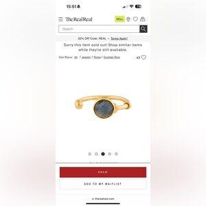 Gas Bijoux Gold and Blue Cocktail Ring